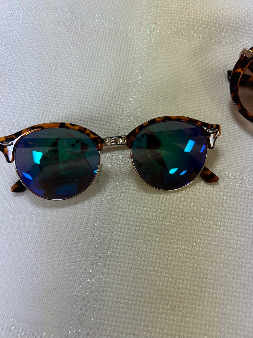 Kids Tortoiseshell Sunglasses - Blue Mirrored Lenses image 2